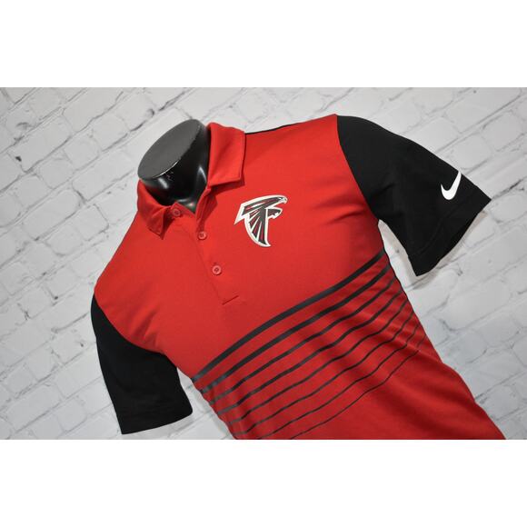 Nike Golf Polo Shirt Mens Size Small Atlanta Falcons NFL Football Red Black - Picture 1 of 8